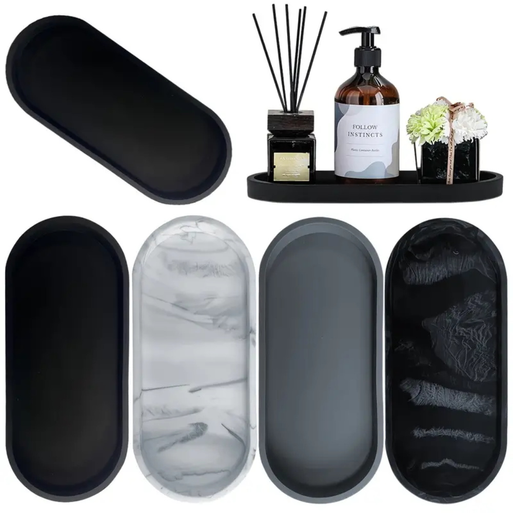 Home Essentials Bathroom Organizer - 1Pc 욕실 드레싱 실리콘 트레이, 직사각형
