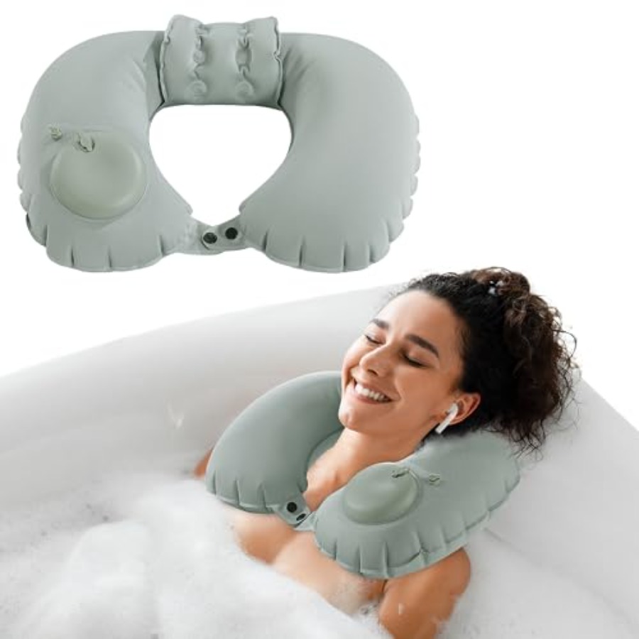 Bathtub Pillow Inflatable - 욕조 및 샤워용 풍선 목베개 -