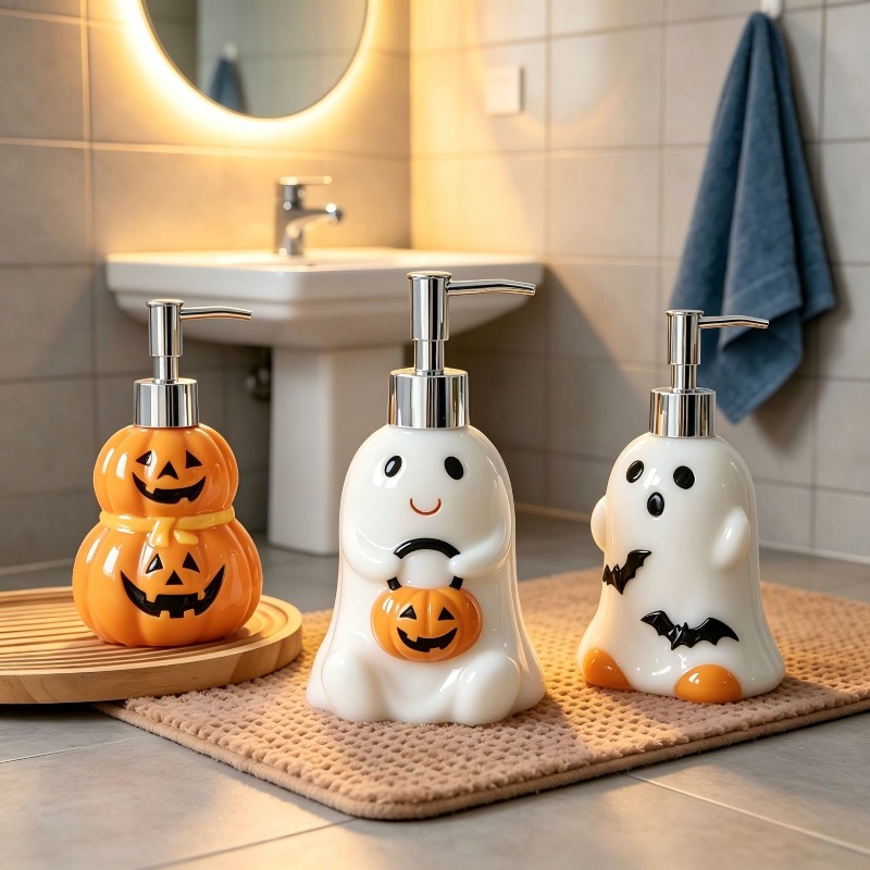 Home Bathroom Soap Dispenser - 280ML 할로윈 유령 호박 모양 세라믹