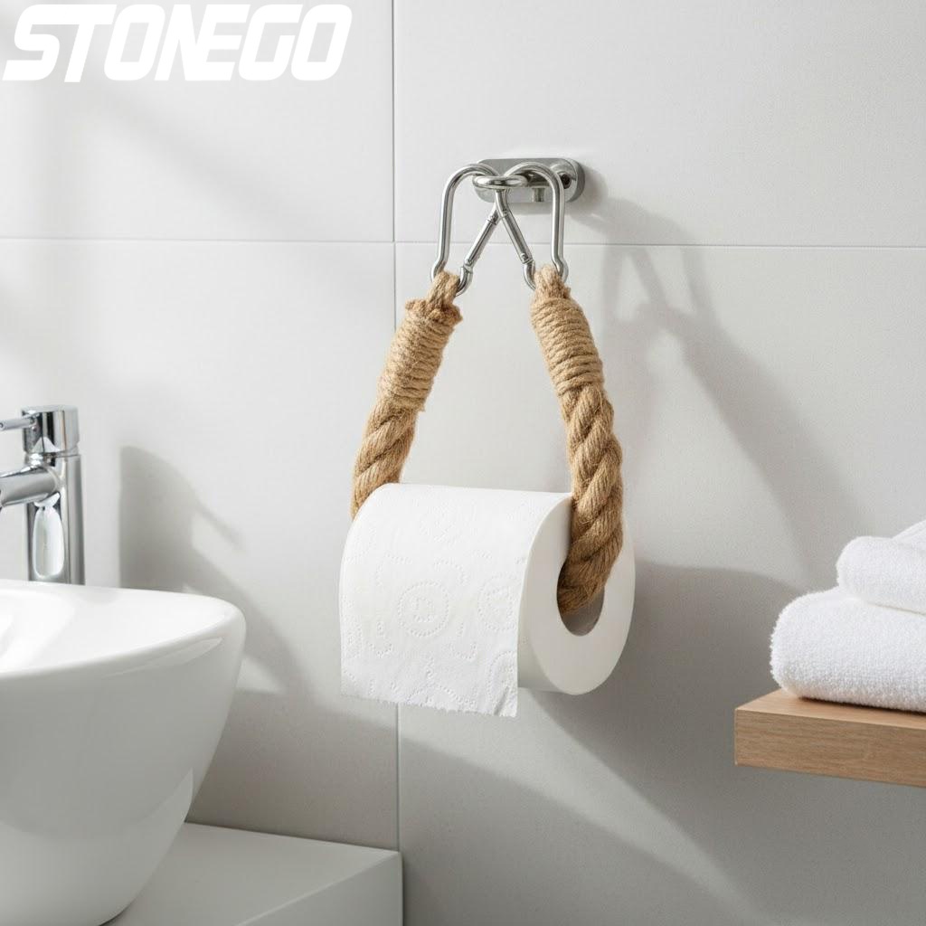 Home Essentials Bathroom Organizer - 빈티지 벽걸이 화장지 홀더 수건 끈