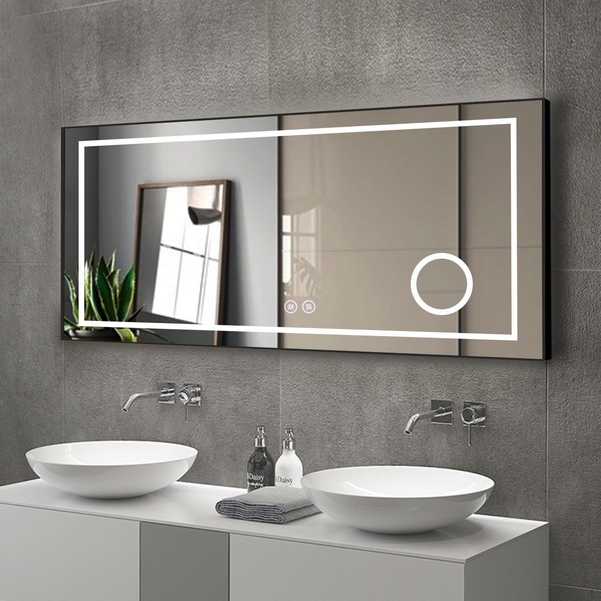 Bathroom Mirror Led - 맞춤형 크기 벽걸이 화장대 거울 확대경