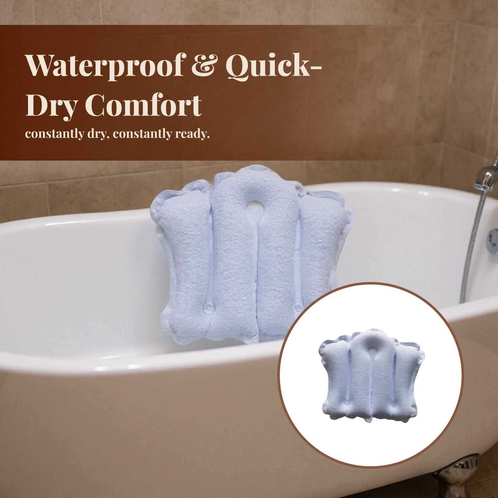 Bathtub Pillow Inflatable - 흡착판이 있는 풍선형 욕조 베개, 욕조용