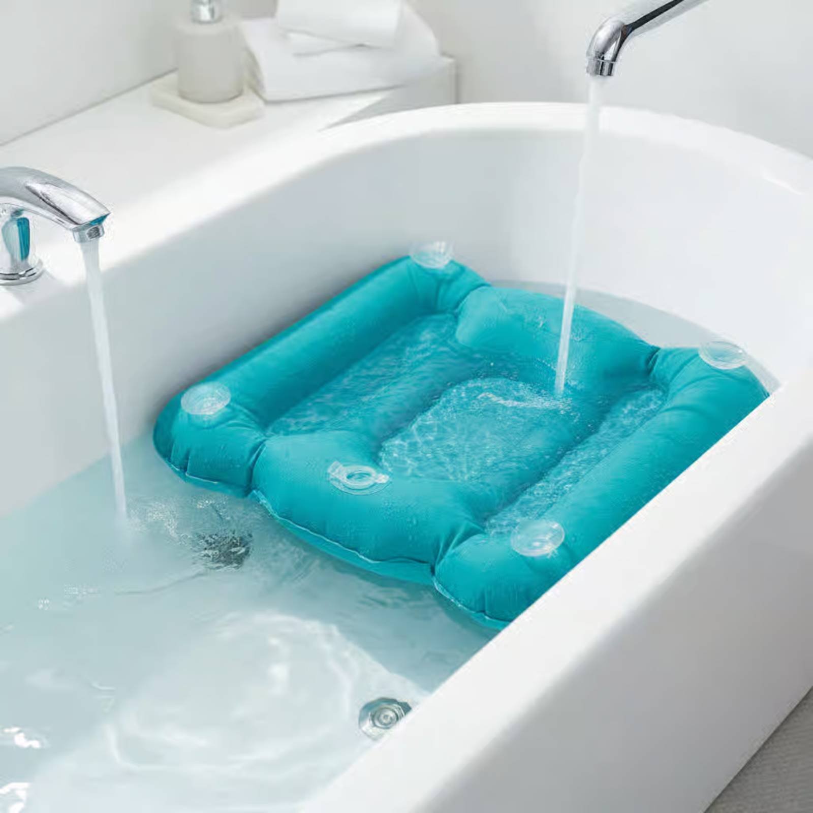 Bathtub Pillow Inflatable - 욕조 부스터 패드 반짝이는 마감 처리된