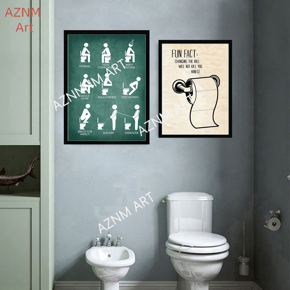 벽 예술 캔버스 그림 재미있는 욕실 규칙 표지판 북유럽 - Home Bathroom Rules 리뷰 및 가격