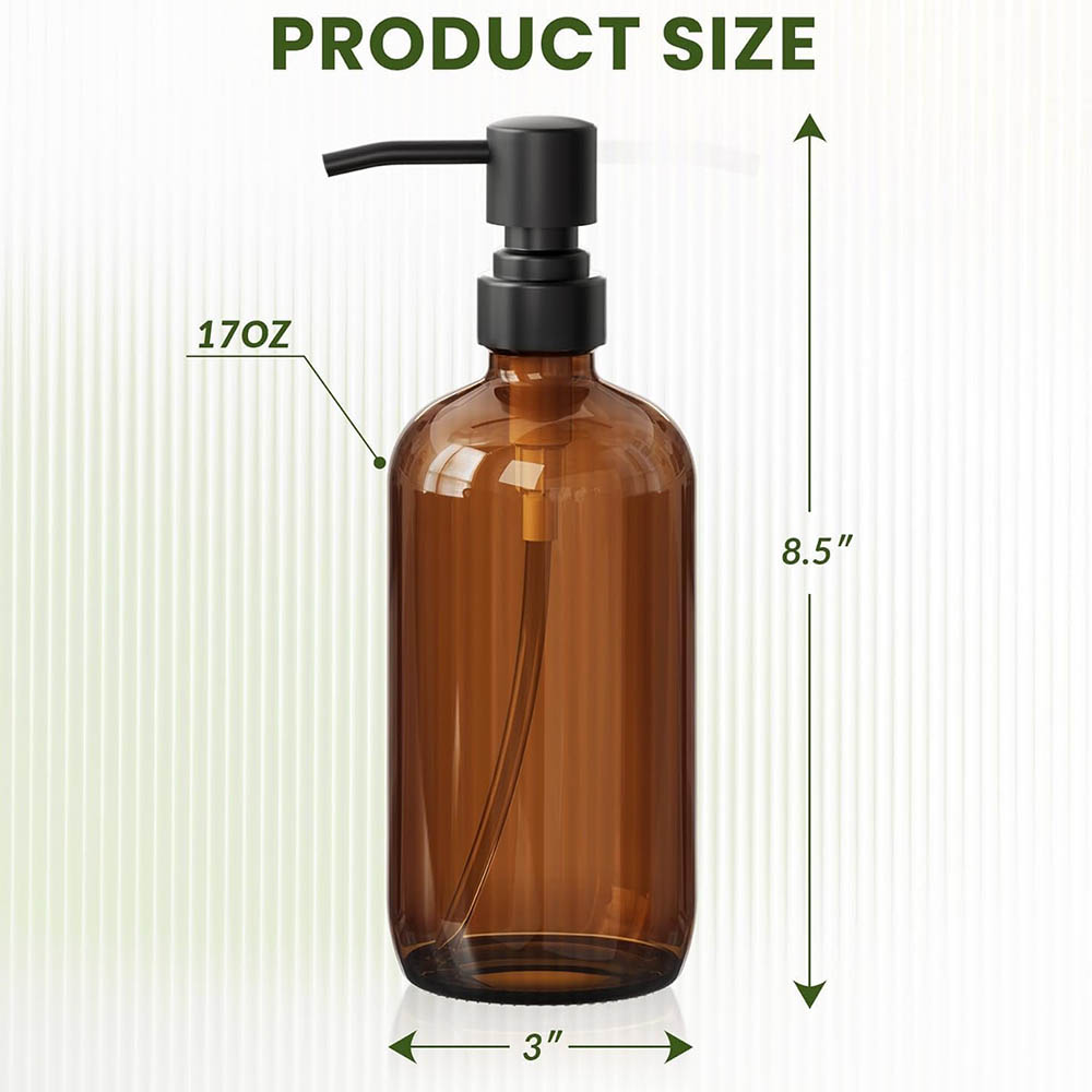 앰버 유리 비누 디스펜서(블랙 펌프 포함), 욕실용 액 - Home Bathroom Soap Dispenser 리뷰 및 가격
