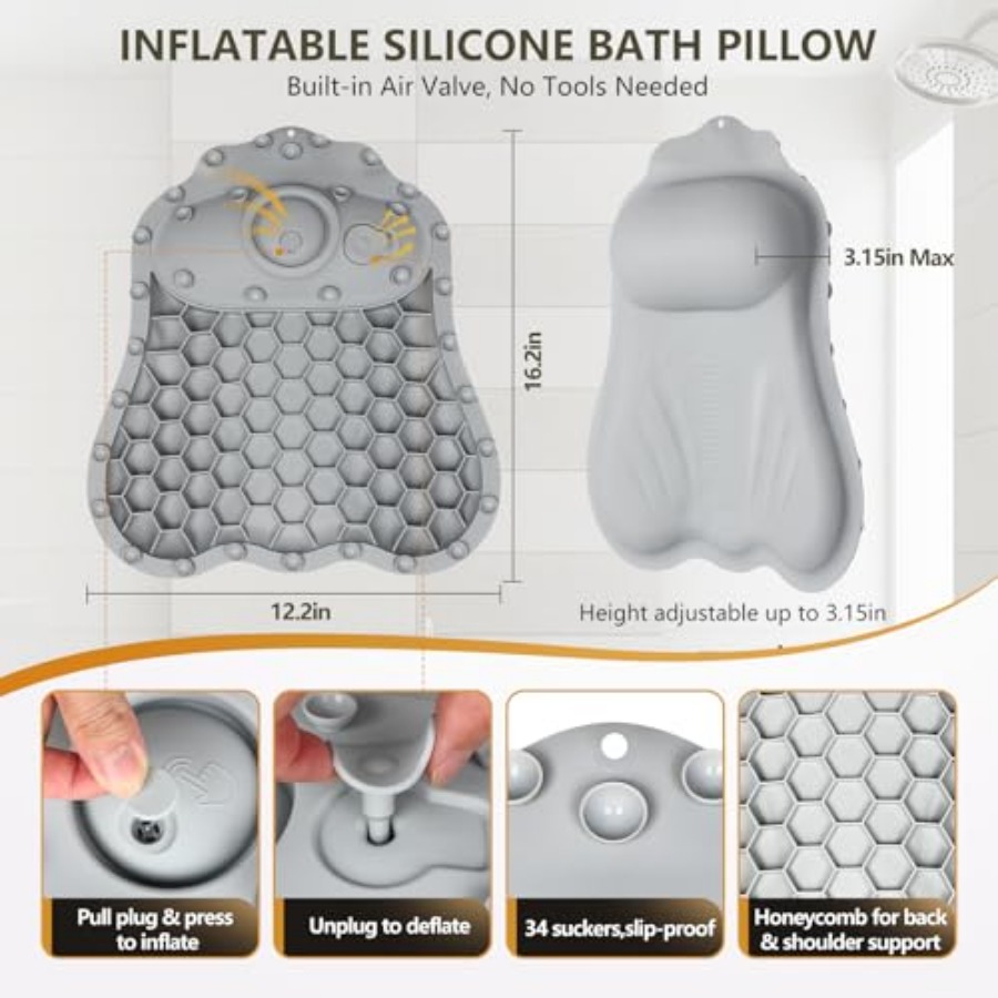 욕조용 풍선형 목베개 - 목을 편안하게 하고 엑스폼 소 - Bathtub Pillow Inflatable 리뷰 및 가격