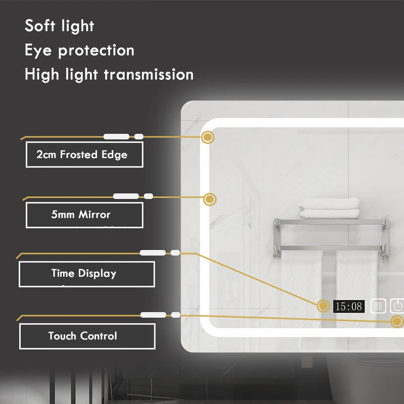 욕실 거울 70x90cm 직사각형 스마트 LED 김서림 - Bathroom Mirror Led 리뷰 및 가격