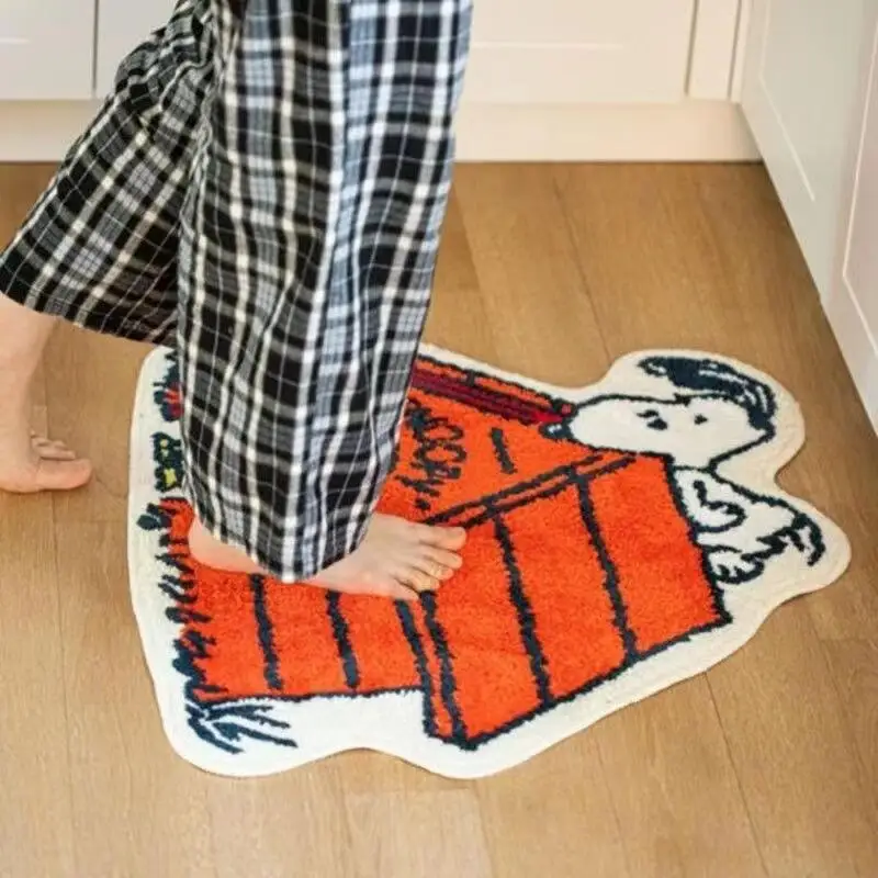 귀여운 만화 스누피 집 모양 러그 부드럽고 미끄럼 방지 - Home Goods Bathroom Rugs 리뷰 및 가격