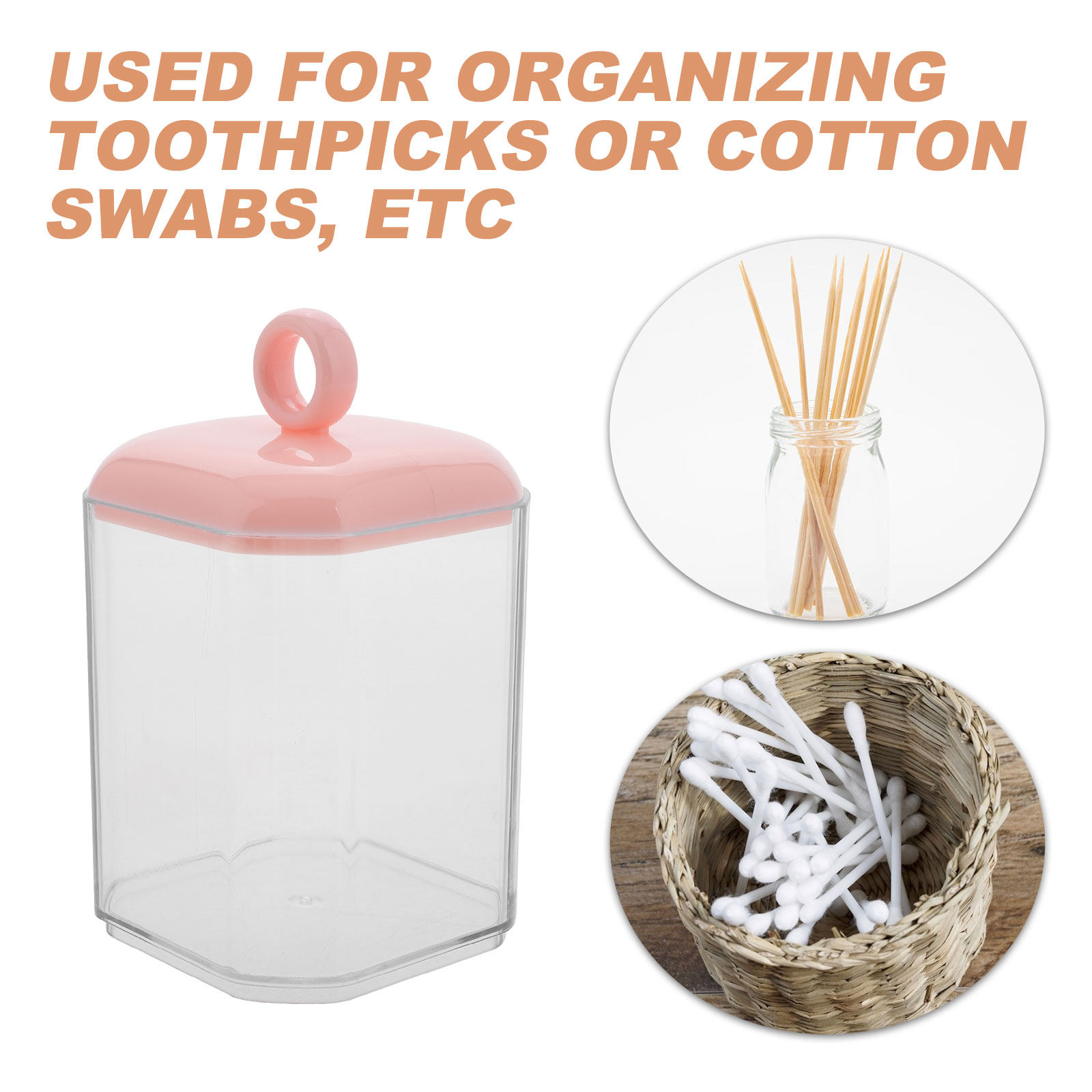 뚜껑이 있는 데스크탑 화장솜 보관함, 욕실 화장대용 투 - Home Essentials Bathroom Organizer 리뷰 및 가격