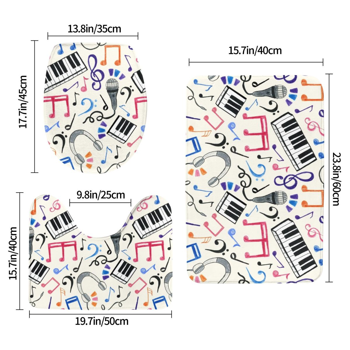 굿 비츠 - 음표 & 기호 3종 욕실 매트 세트 변기  - Home Goods Bathroom Rugs 리뷰 및 가격