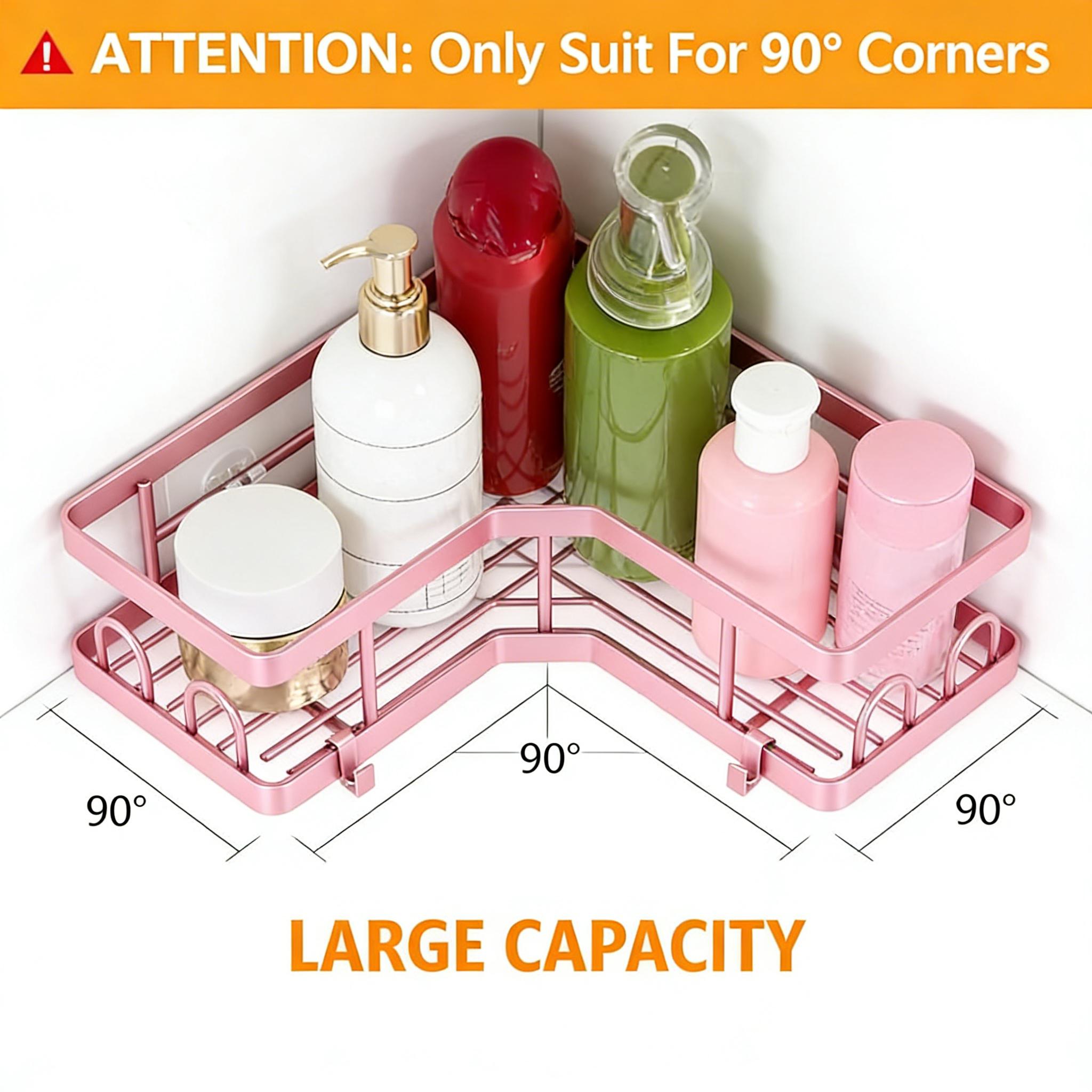 5종 미니멀리스트 핑크 샤워 정리함 세트, 무타공 접착 - Home Essentials Bathroom Organizer 리뷰 및 가격