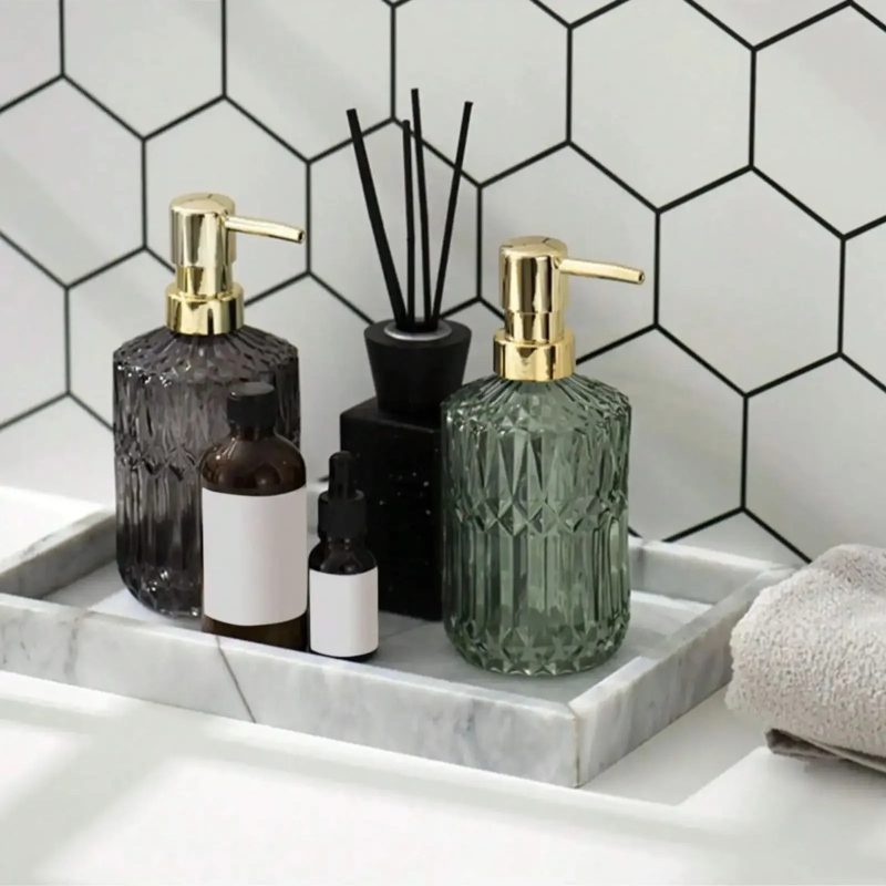 400ML 수동 액체 비누 디스펜서 투명 유리 손 소독 - Home Bathroom Soap Dispenser 리뷰 및 가격