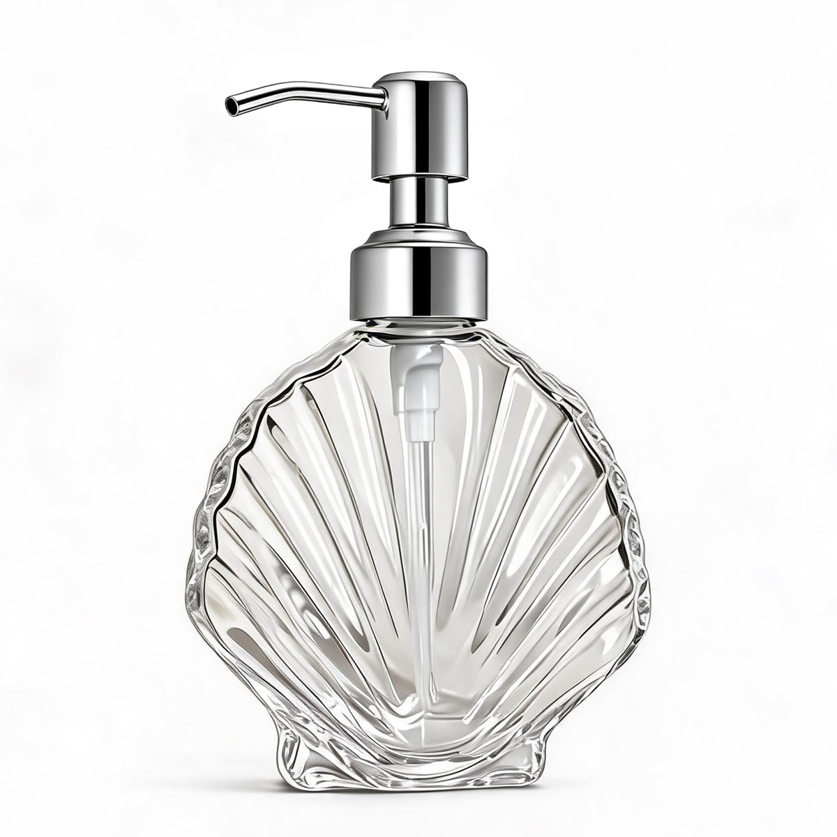 스테인레스 스틸 펌프가 있는 장식용 조개껍질 유리 비누 - Home Bathroom Soap Dispenser 리뷰 및 가격
