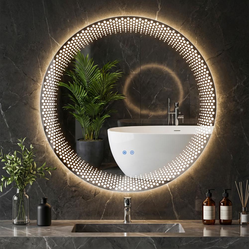 라운드 LED 욕실 거울 3가지 색상 밝기 조절 가능  - Bathroom Mirror Led 리뷰 및 가격