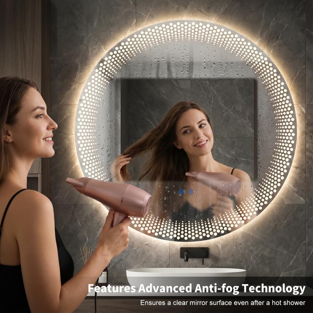 라운드 LED 욕실 거울 3가지 색상 밝기 조절 가능  - Bathroom Mirror Led 리뷰 및 가격