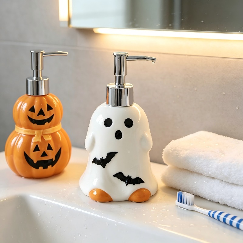 280ML 할로윈 유령 호박 모양 세라믹 로션 병 욕실 - Home Bathroom Soap Dispenser 리뷰 및 가격