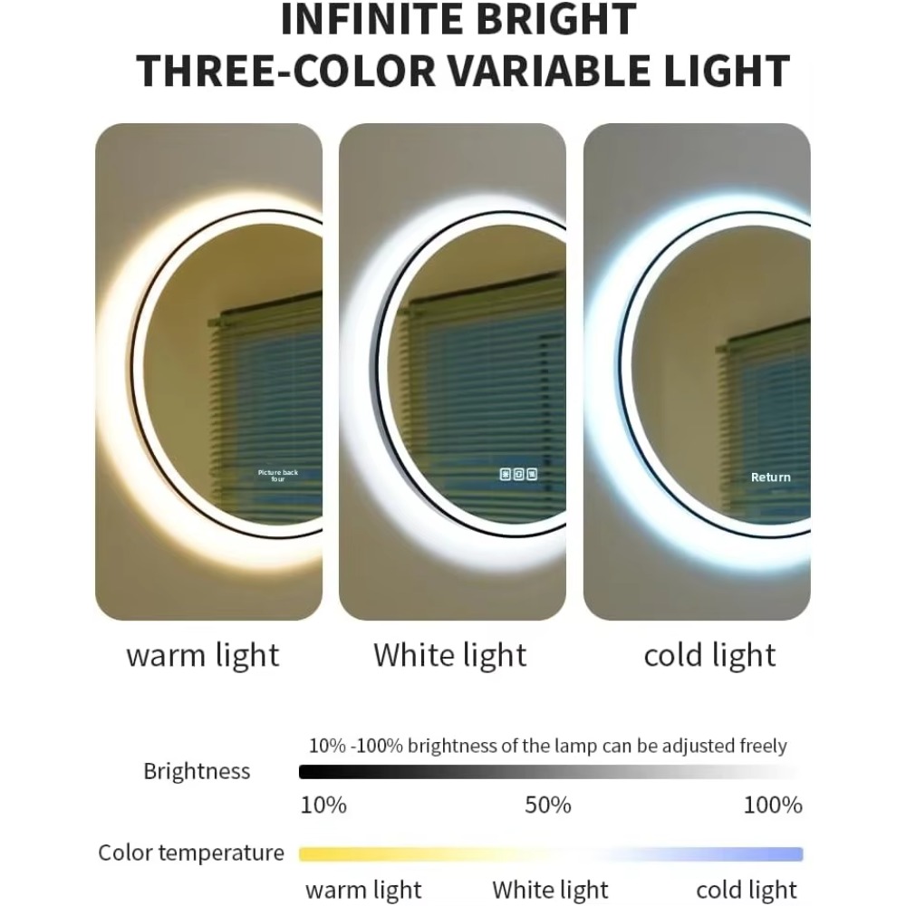 현대적인 20인치 원형 알루미늄 LED 스마트 욕실 거 - Bathroom Mirror Led 리뷰 및 가격