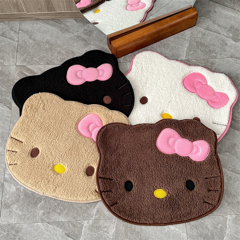 애니메이션 헬로 키티 플러시 러그 부드러운 도어매트 카 - Home Goods Bathroom Rugs 리뷰 및 가격