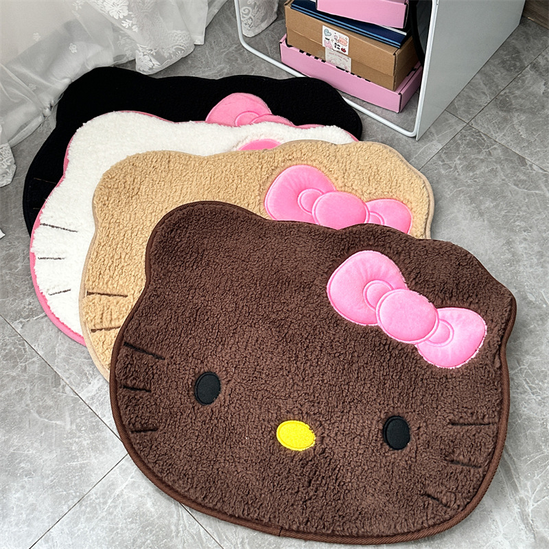 애니메이션 헬로 키티 플러시 러그 부드러운 도어매트 카 - Home Goods Bathroom Rugs 리뷰 및 가격