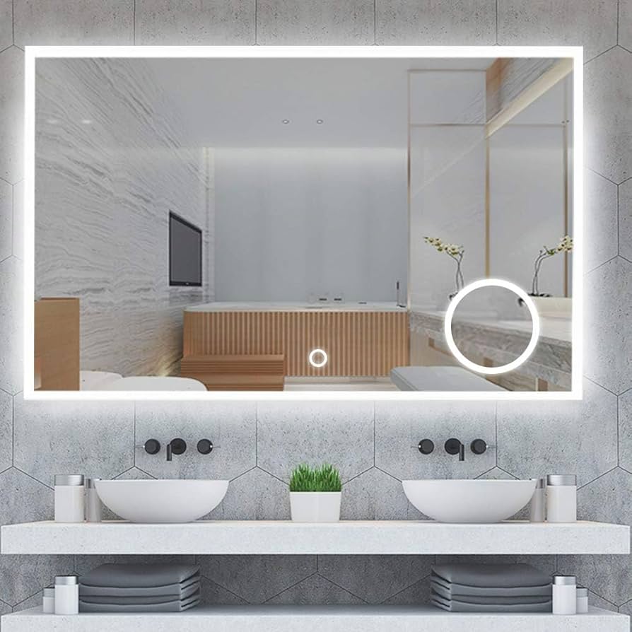 맞춤형 크기 벽걸이 화장대 거울 확대경 LED 스마트  - Bathroom Mirror Led 리뷰 및 가격