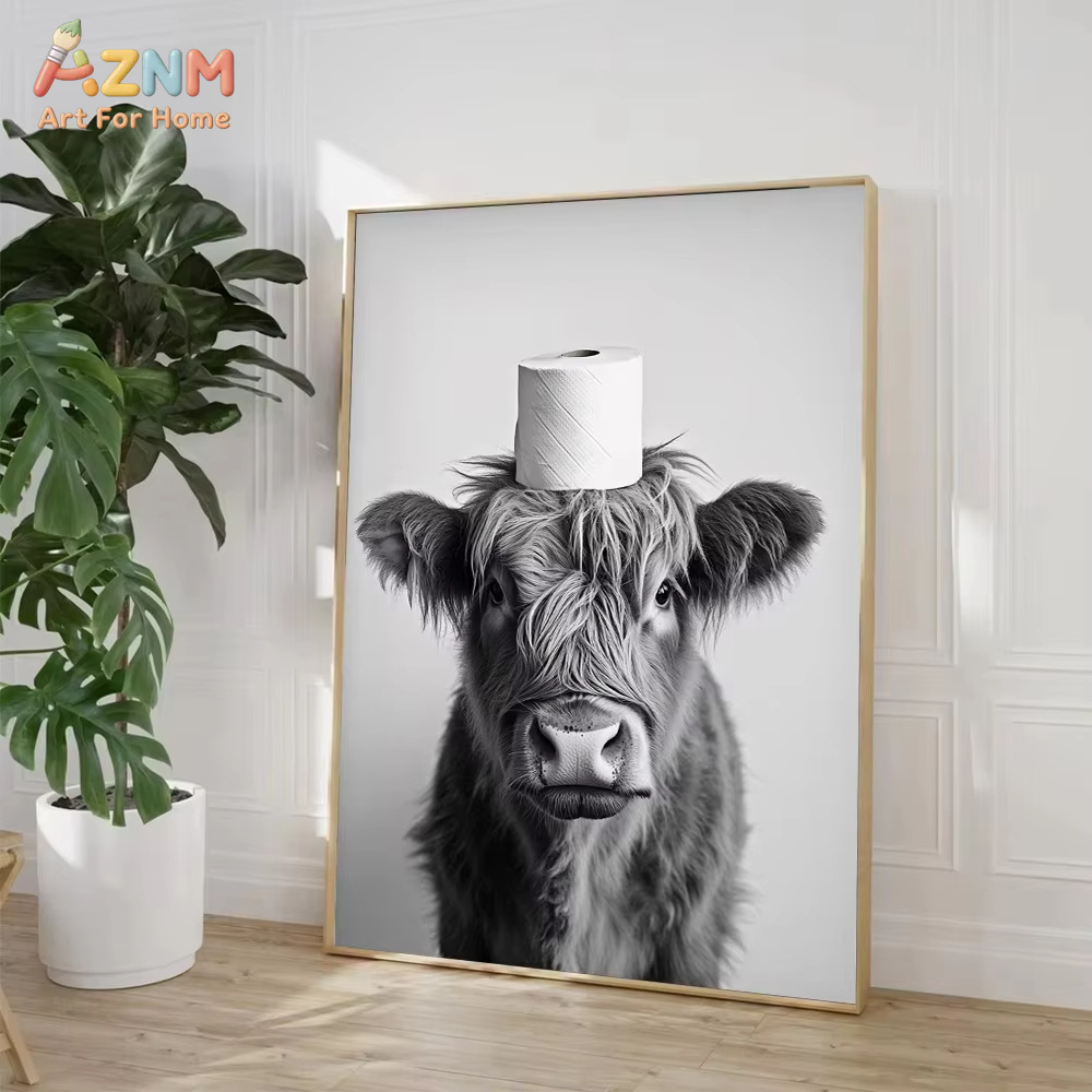 1PC, 하이랜드 카우 오터 고양이 너구리 화장지 포스 - Home Bathroom Wallpaper 리뷰 및 가격