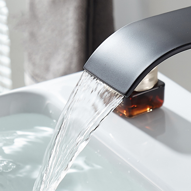 폭포 세면기 스테인레스 스틸 높고 낮은 수도꼭지 검은  - Home Bathroom Wash Basin 리뷰 및 가격