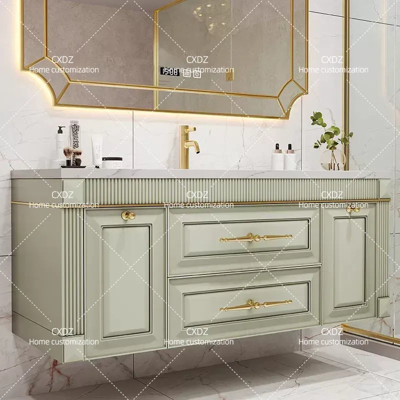 아메리칸 오크 록 슬래브 무이음매 세면대 욕실 캐비닛, - Home Bathroom Wash Basin 리뷰 및 가격