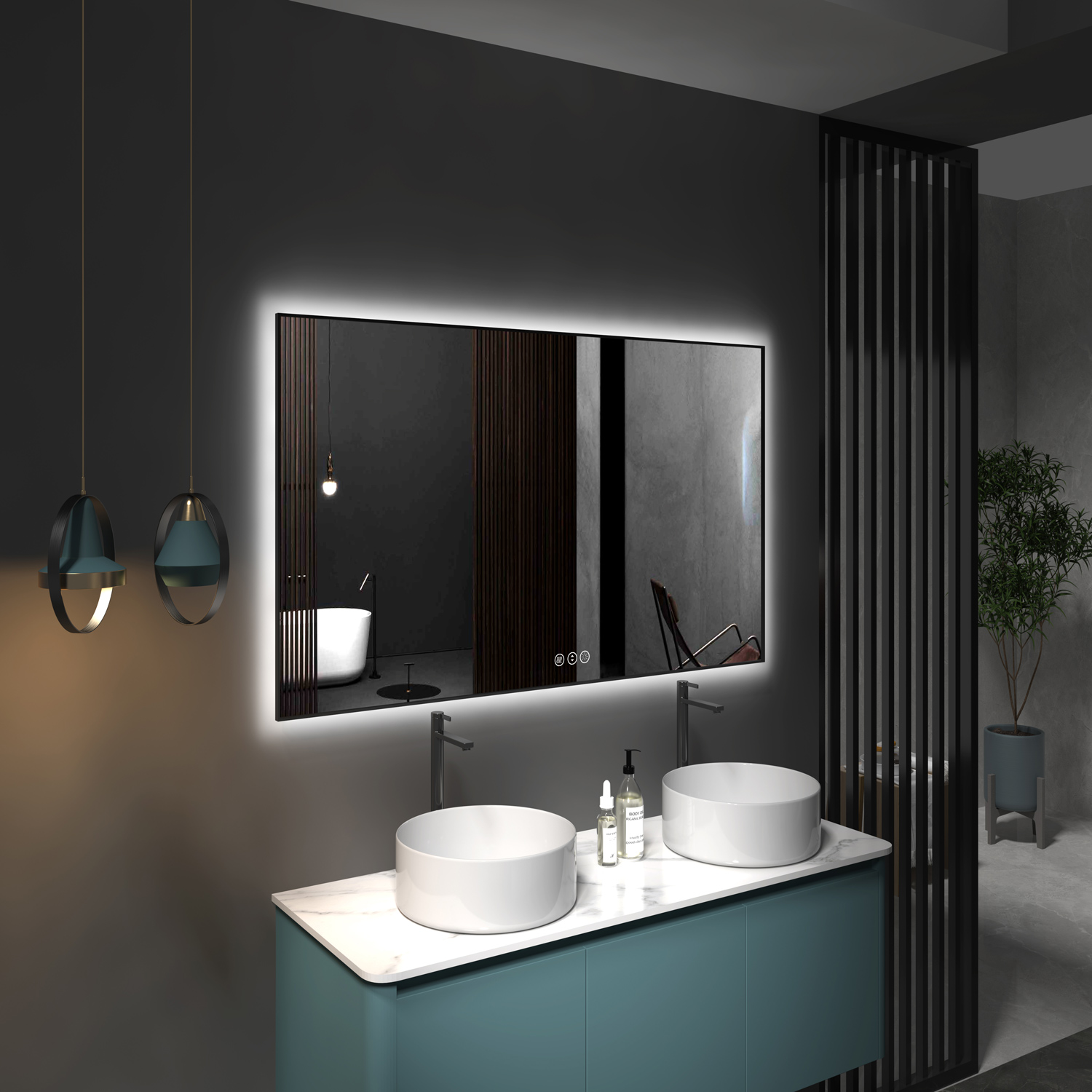 대형 직사각형 LED 스마트 욕실 거울, 백라이트 터치 - Bathroom Mirror Led 리뷰 및 가격