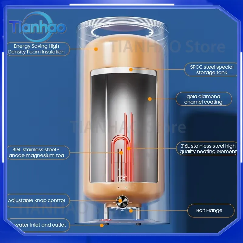 30L 50L 80L 100L 2200W 가정용 전기  - Home Bathroom Geyser 리뷰 및 가격